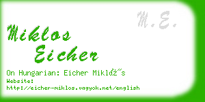 miklos eicher business card